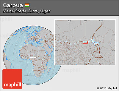 Gray Location Map of Garoua, hill shading