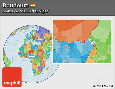 Political Location Map of Boudoum