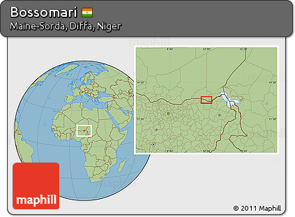 Savanna Style Location Map of Bossomari