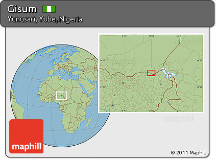 Savanna Style Location Map of Gisum