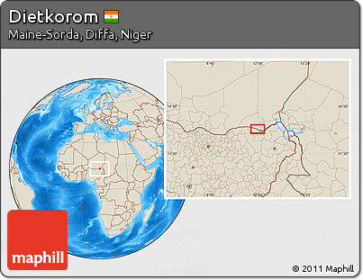 Shaded Relief Location Map of Dietkorom