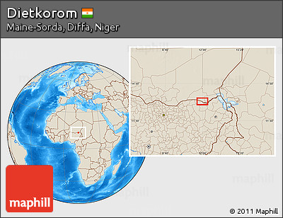 Shaded Relief Location Map of Dietkorom