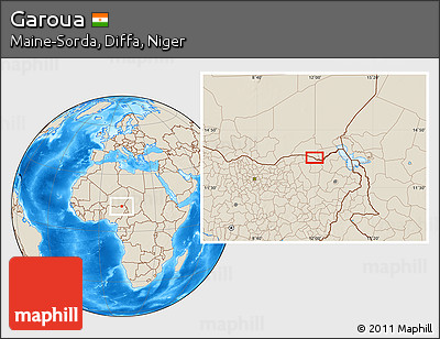 Shaded Relief Location Map of Garoua