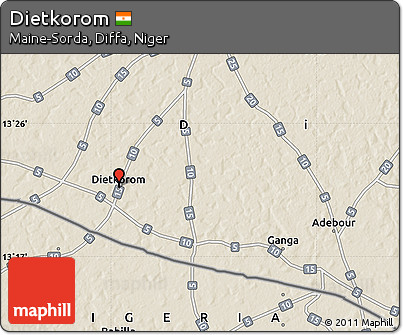Shaded Relief Map of Dietkorom