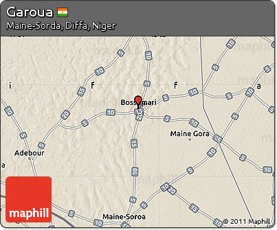 Shaded Relief Map of Garoua
