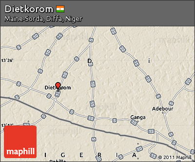 Shaded Relief Map of Dietkorom