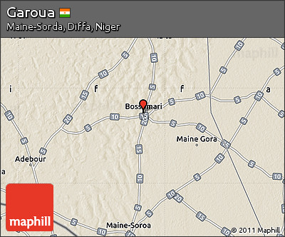 Shaded Relief Map of Garoua
