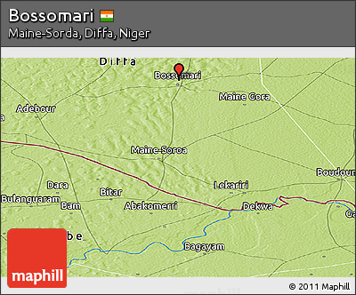 Physical Panoramic Map of Bossomari