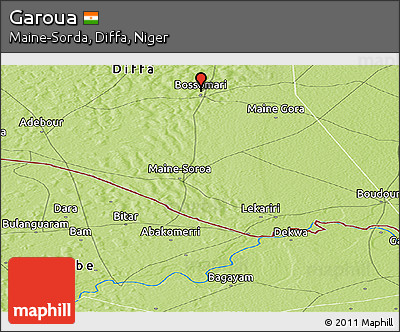 Physical Panoramic Map of Garoua