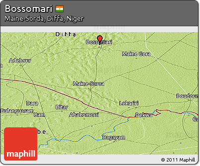 Physical Panoramic Map of Bossomari
