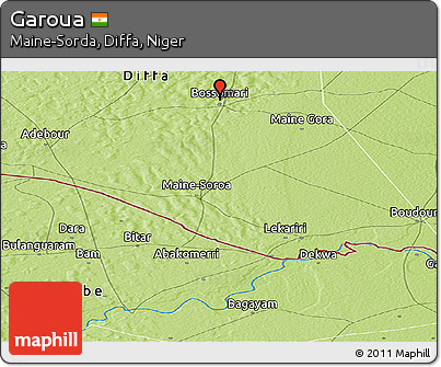 Physical Panoramic Map of Garoua