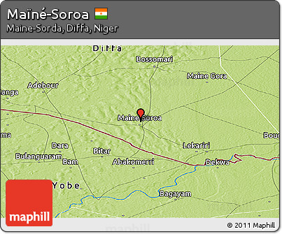 Physical Panoramic Map of Maïné-Soroa