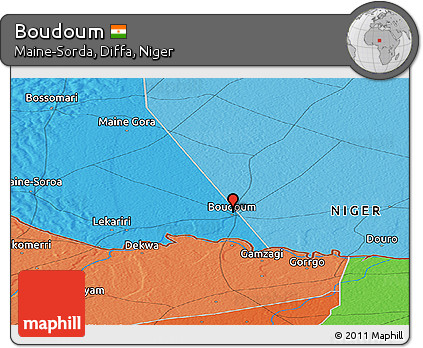 Political Panoramic Map of Boudoum