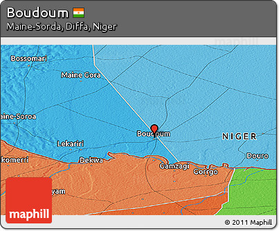 Political Panoramic Map of Boudoum