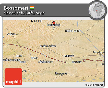 Satellite Panoramic Map of Bossomari
