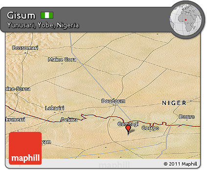 Satellite Panoramic Map of Gisum