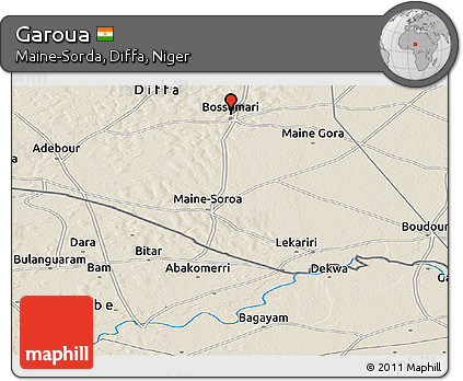 Shaded Relief Panoramic Map of Garoua