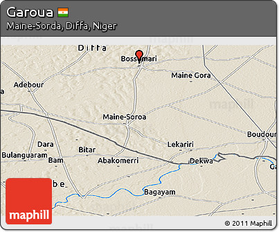 Shaded Relief Panoramic Map of Garoua