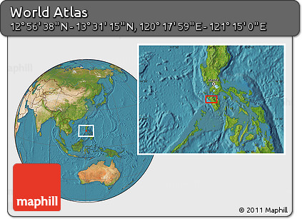 Satellite Location Map of the Area around 13° 13' 56" N, 120° 46' 30" E