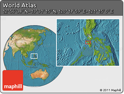 Satellite Location Map of the Area around 13° 13' 56" N, 120° 46' 30" E