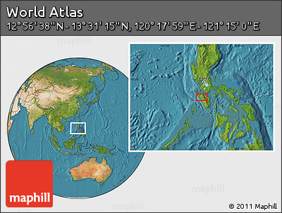 Satellite Location Map of the Area around 13° 13' 56" N, 120° 46' 30" E