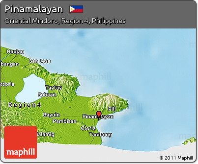 Physical Panoramic Map of Pinamalayan