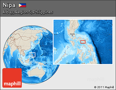 Shaded Relief Location Map of Nipa