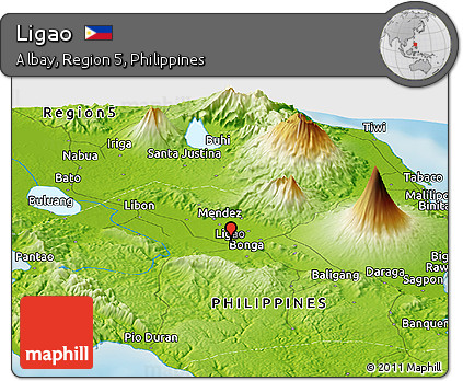 Physical Panoramic Map of Ligao