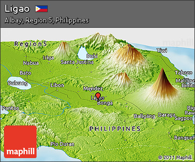Physical Panoramic Map of Ligao