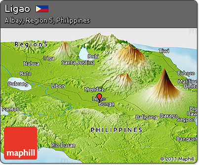 Physical Panoramic Map of Ligao