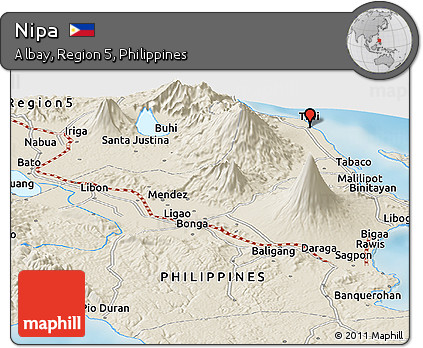 Shaded Relief Panoramic Map of Nipa