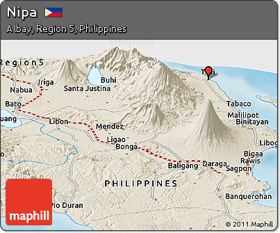Shaded Relief Panoramic Map of Nipa