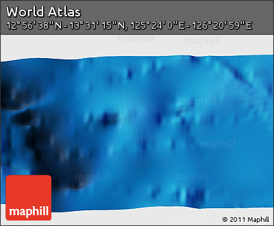 Physical 3D Map of the Area around 13° 13' 56" N, 125° 52' 30" E