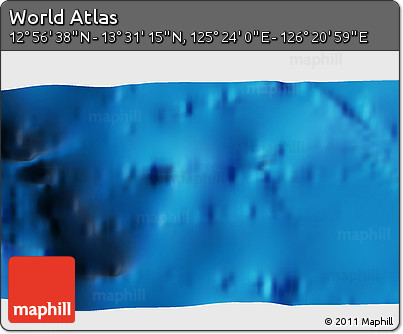 Physical 3D Map of the Area around 13° 13' 56" N, 125° 52' 30" E