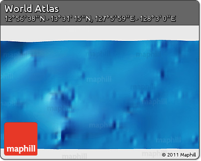 Physical 3D Map of the Area around 13° 13' 56" N, 127° 34' 30" E