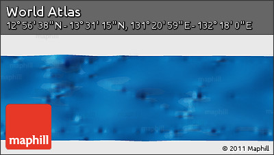 Physical Panoramic Map of the Area around 13° 13' 56" N, 131° 49' 29" E