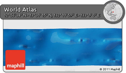 Physical Panoramic Map of the Area around 13° 13' 56" N, 132° 40' 30" E