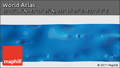 Physical Panoramic Map of the Area around 13° 13' 56" N, 132° 40' 30" E