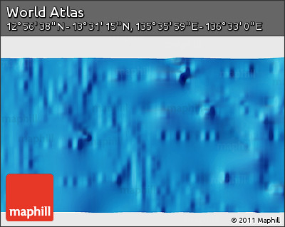 Physical 3D Map of the Area around 13° 13' 56" N, 136° 4' 29" E