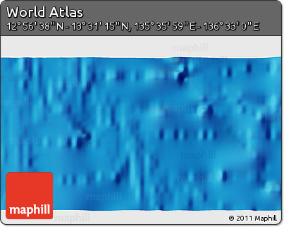 Physical 3D Map of the Area around 13° 13' 56" N, 136° 4' 29" E