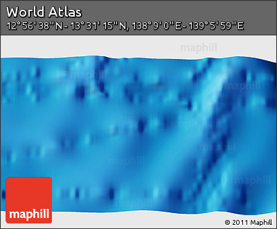 Physical 3D Map of the Area around 13° 13' 56" N, 138° 37' 30" E