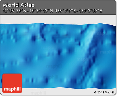 Physical 3D Map of the Area around 13° 13' 56" N, 138° 37' 30" E