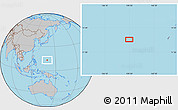 Gray Location Map of the area around 13° 13' 56" N, 139° 28' 29" E