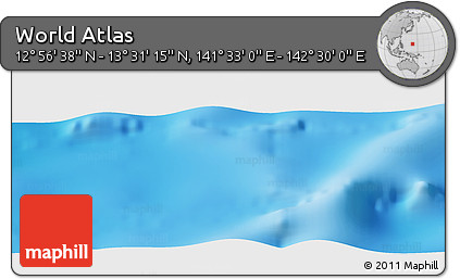 Physical Panoramic Map of the Area around 13° 13' 56" N, 142° 1' 30" E