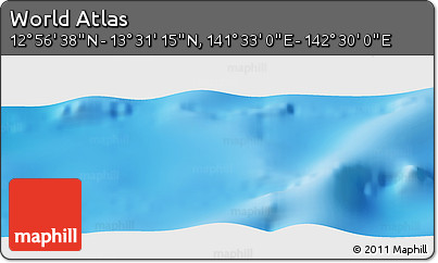 Physical Panoramic Map of the Area around 13° 13' 56" N, 142° 1' 30" E
