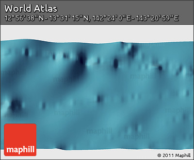 Satellite 3D Map of the Area around 13° 13' 56" N, 142° 52' 30" E
