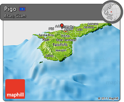 Physical Panoramic Map of Pigo