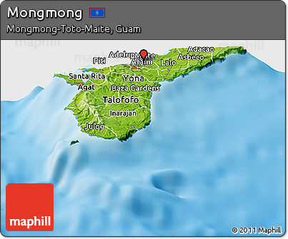 Physical Panoramic Map of Mongmong