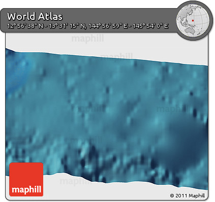 Satellite 3D Map of the Area around 13° 13' 56" N, 145° 25' 30" E