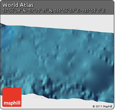 Satellite 3D Map of the Area around 13° 13' 56" N, 145° 25' 30" E